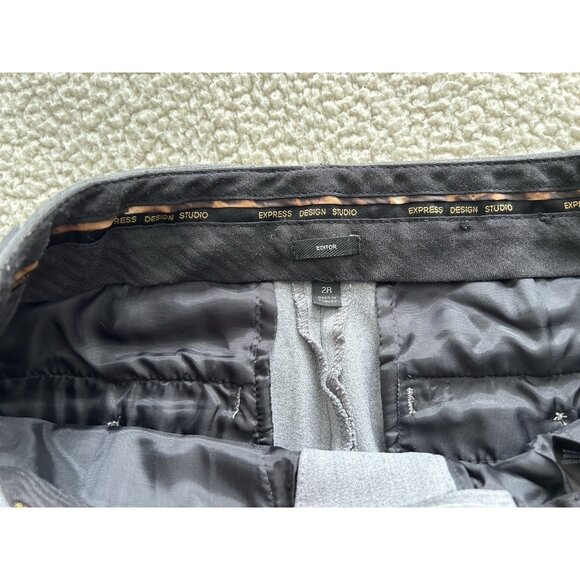 Express Design Studio Editor Mid-Rise Dress Pants Gray Size 2R - Picture 7 of 12